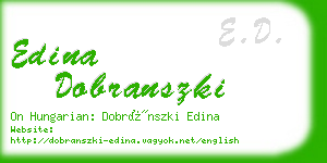 edina dobranszki business card